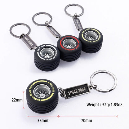 F1 Car Tyre Keychain