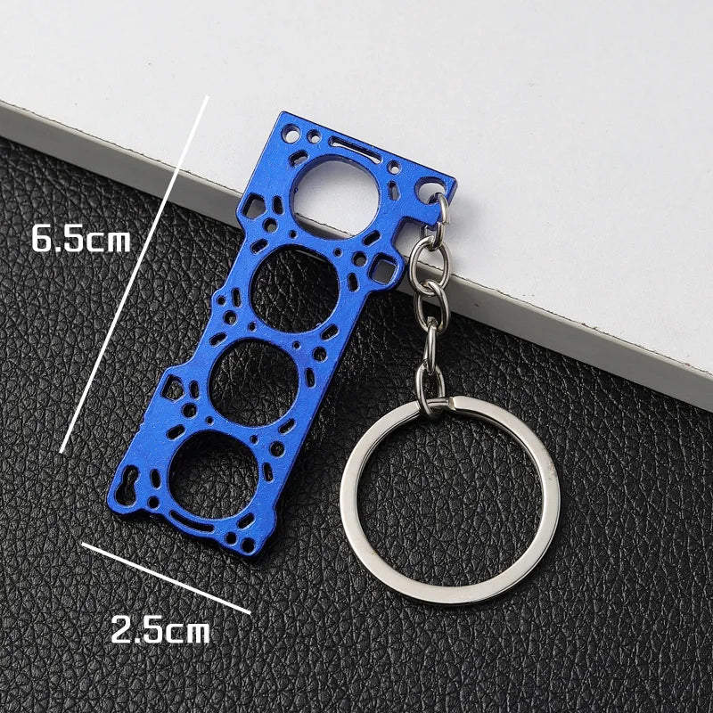 Car HeadGasket Metal Multicolored Keychain