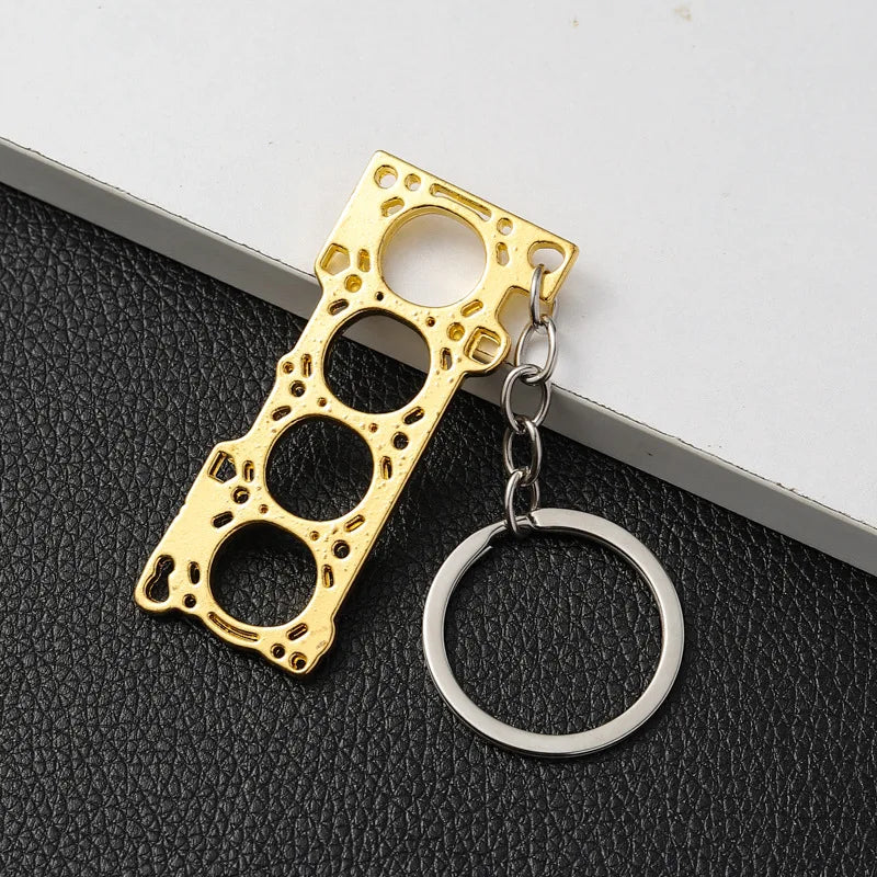 Car HeadGasket Metal Multicolored Keychain