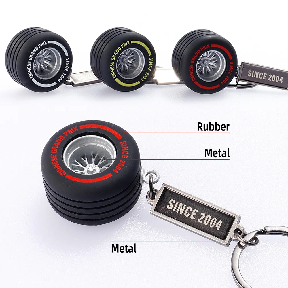 F1 Car Tyre Keychain