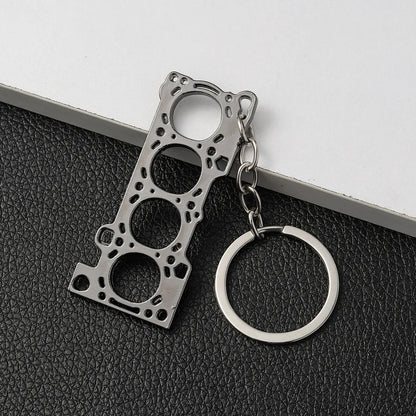 Car HeadGasket Metal Multicolored Keychain